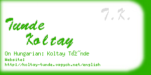 tunde koltay business card